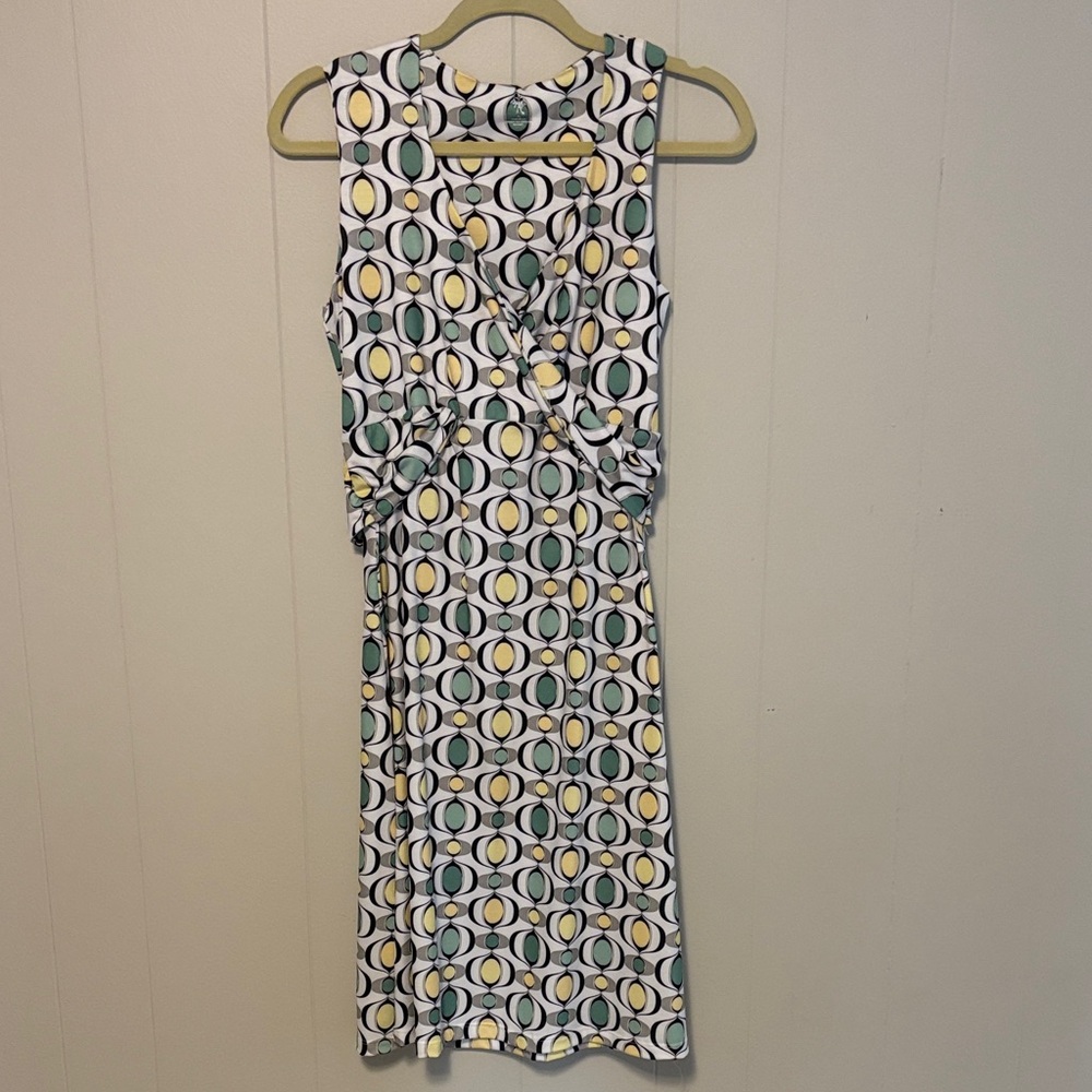 Prana Geometric Yellow and Green Dress